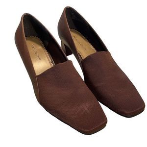Naturalizer Block Leather/Fabric Heel Size 6 Women’s Inspector Coffee Bean Brown